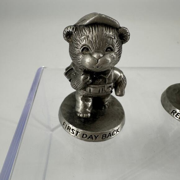 Vintage Avon Benjamin J. Bearington Fine Pewter Figurine Set 4 with Boxes & Bags - Picture 7 of 10